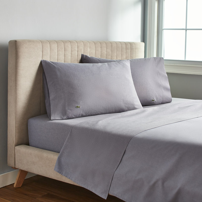 Lacoste 144 Thread Count Cotton Blend Percale Sheet Set Wayfair